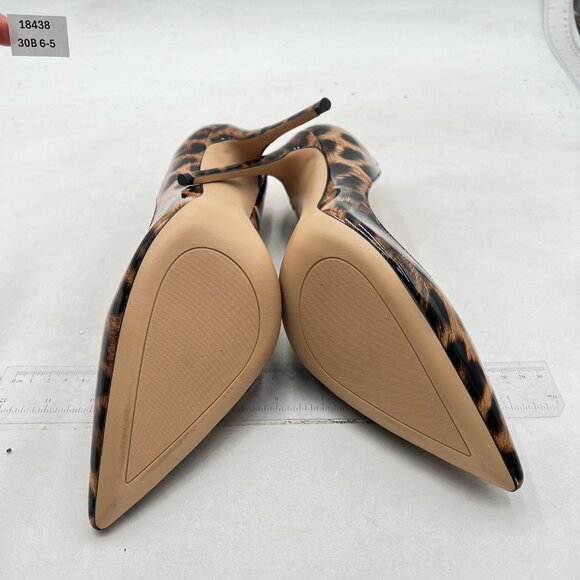 FSJ Brown Sexy Leopard Printed Dress Shoes Pointy Toe High Heels Stilettos Pumps - Picture 7 of 8